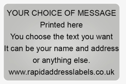 38 X 25mm Silver Personalised Printed/address Labels - Sprüche, HD Png Download, Free Download