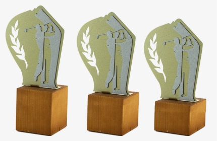 Metal/wood Golf Trophy - Trofeo De Madera Fotbol, HD Png Download, Free Download