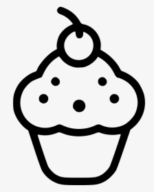 Cherry Cupcake - Cupcake Line Art, HD Png Download, Free Download