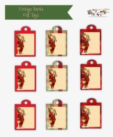 Vintage Santa Tags Glendas World Pp 800×1,037 Pixels - Battery Level, HD Png Download, Free Download