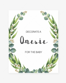 Onesie Decorating Station Greenery Baby Shower Printable - Decorate A Bib Sign, HD Png Download, Free Download