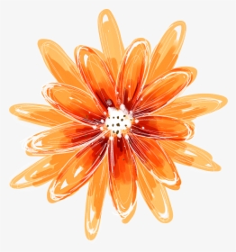 Orange Oil Painting - Flower Art, HD Png Download, Free Download