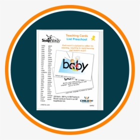 Snapwords® List Preschool Teaching Cards - Circle, HD Png Download, Free Download