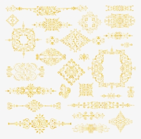 Golden Flower Pattern Frame Material Yellow - Motif, HD Png Download, Free Download