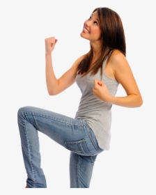 Ppl Anat Happy Dancing Jeans Woman Onwhite - Stock Photography, HD Png Download, Free Download