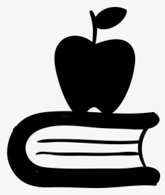Apple On A Book Comments - Books And Apple Black Png, Transparent Png, Free Download