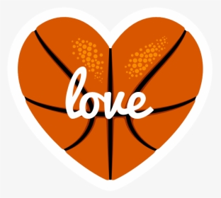 Custom Heart-love Basketball Text Sticker - Circle, HD Png Download, Free Download