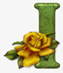 Blindada Por Deus Alfabeto Decorativo Amarelo Rosas, HD Png Download, Free Download