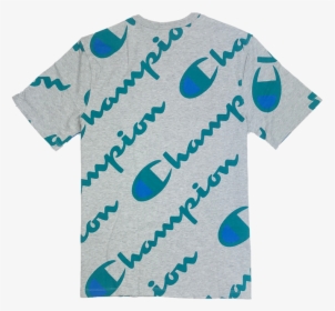 Champion All Over Script T-shirt - Champion, HD Png Download, Free Download