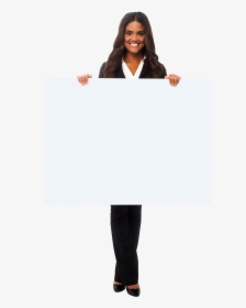 Girl Holding Banner Png Background Photo - Public Speaking, Transparent Png, Free Download