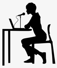 Person Desk Microphone Silhouette, HD Png Download, Free Download