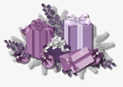 Gifts Clipart Purple - Purple Christmas Gift Png, Transparent Png, Free Download