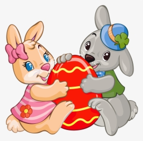 Pre-cut Cute Easter Bunnies Iii - Prepositions Between Clipart, HD Png Download, Free Download