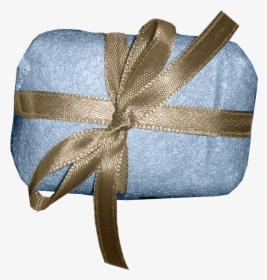 Blue Gift With Bow - Ribbon, HD Png Download, Free Download