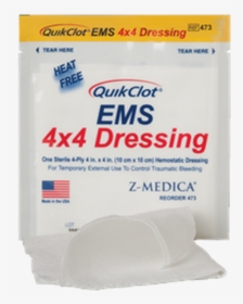 Quikclot ® Ems Hemostatic Gauze Dressing - Quikclot Ems 4x4 Dressing, HD Png Download, Free Download