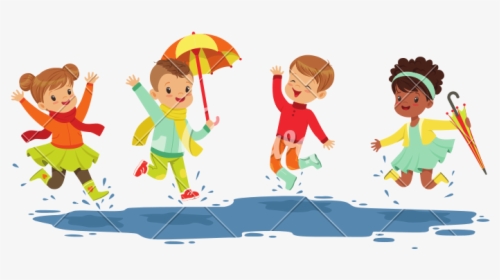 Girl Splashing In Puddles Png - Jumping In Puddles Animated, Transparent Png, Free Download