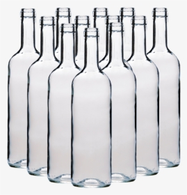 750ml Clear Wine Bottles With Corks - Black Wine Bottles Uk, HD Png Download, Free Download
