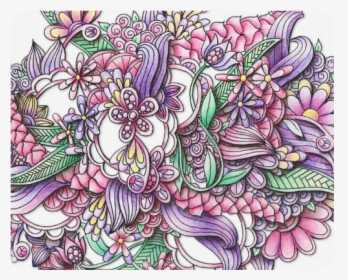 Pink Purple Flower Drawing Rectangle Mousepad - Iris, HD Png Download, Free Download