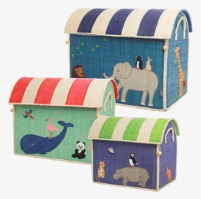 Kids Rice Medium Toy Basket In Animal Design - Rice Raffia Opbevaringshus, HD Png Download, Free Download