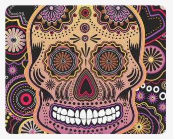 Candy Sugar Skull Rectangle Mousepad - Skull, HD Png Download, Free Download