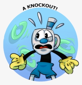 Mugman Cuphead Scared Emoticon Blue Logo Clipart , - Mugman Scared, HD Png Download, Free Download