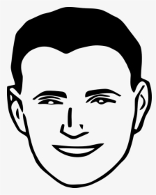 Free Black And White Clipart Man Happy Face - Clip Art Man Face, HD Png Download, Free Download