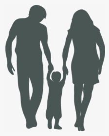 Silhuouette Of Two Adults And A Child Holding Hands - Family, HD Png Download, Free Download