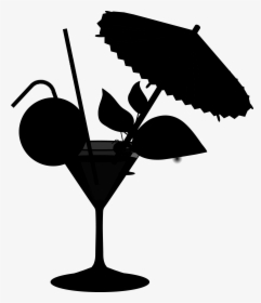 Clip Art Silhouette Tree Line - Cocktail, HD Png Download, Free Download