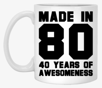 Made In 1980 40 Years Of Awesomeness Mug 40th Birthday - Beer Stein, HD Png Download, Free Download