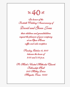 40th Anniversary Party Invitation - 50th Wedding Anniversary Invitations, HD Png Download, Free Download