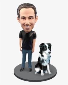 Custom Male With Custom Pet Dog Bobblehead - Companion Dog, HD Png Download, Free Download
