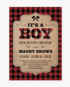 Buffalo Plaid Baby Shower Invitation Templates"  Class="lazyload"  - Baby Shower Invite Lumberjack, HD Png Download, Free Download