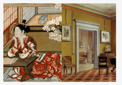 Painting From The Tale Of Genji And A 19th Century - 1815 1848 Biedermeier Möbel, HD Png Download, Free Download