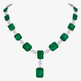 Emerald Green Diamond Necklace, HD Png Download, Free Download