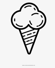 Ice Cream Cone Coloring Page - Cono Gelato Da Colorare, HD Png Download, Free Download