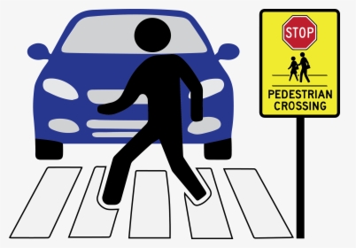 Car Stop Zebra Crossing Clipart, HD Png Download, Free Download