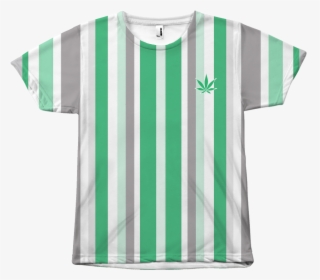 Vertical Striped Marijuana All Over Tees - Active Shirt, HD Png Download, Free Download