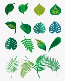 Hand Painted Fresh Green Leaves Png And Vector Image - ชุด ตกแต่ง ใบไม้ สี เขียว, Transparent Png, Free Download