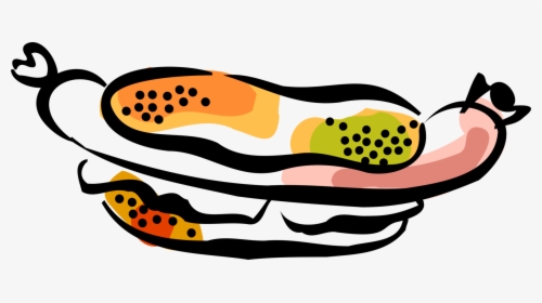 Vector Illustration Of Cooked Hot Dog Or Hotdog Frankfurter, HD Png Download, Free Download