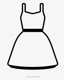 Short Dress Coloring Page - Vestido Desenho Para Colorir, HD Png Download, Free Download