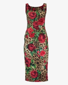 Dolce And Gabbana Floral Leopard Dress, HD Png Download, Free Download