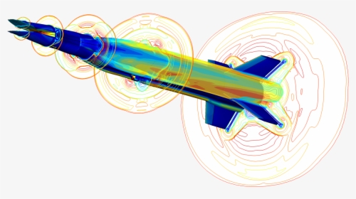 Mach Number And Surface Pressure Contours From A Hifire - Graphic Design, HD Png Download, Free Download