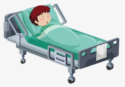 Higiene Das Mãos - Cartoon Patient In Hospital Bed, HD Png Download, Free Download