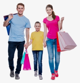 Happy Thrift Shopping Family - Happy Family Shopping Png, Transparent Png, Free Download