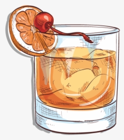 Antiquado- Espirito Xvi Cachaça Fall Cocktails - Old Fashioned Coctel Illustration, HD Png Download, Free Download