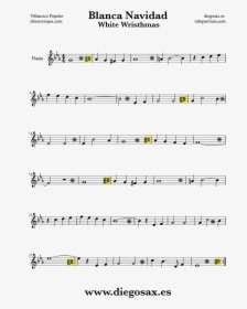 Partitura De Blanca Navidad Para Saxofón Alto Barítono - Partituras Para Violonchelo Navidad, HD Png Download, Free Download