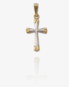 Trefoil Cross - Geel En Wit Goud Heren Kruis, HD Png Download, Free Download