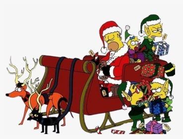 Simpsons Christmas Transparent & Png Clipart Free Download - Simpsons Christmas Background, Png Download, Free Download