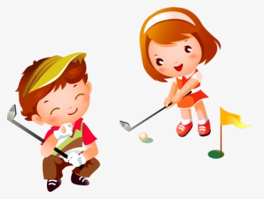 Girl Playing Golf Cartoon, HD Png Download, Free Download