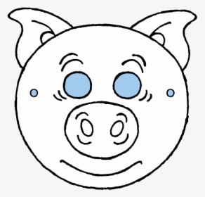 Pig Mask Colouring Page Drawing Picture 01k - Masker Varken Knutselen, HD Png Download, Free Download